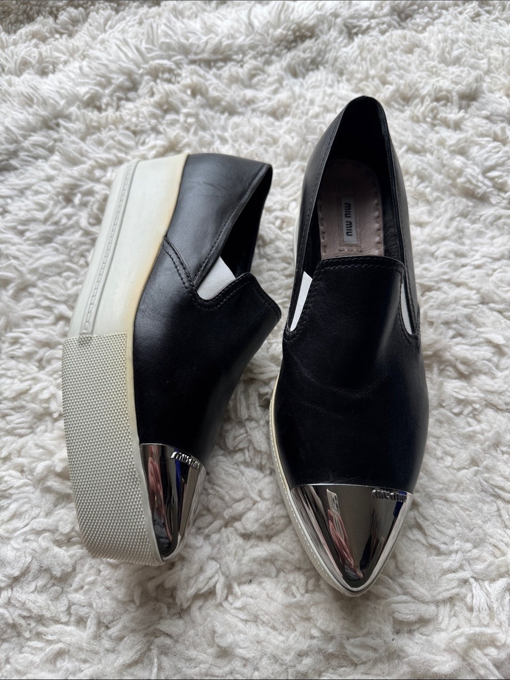 Miu‎ Miu Platform Leather Shoes
